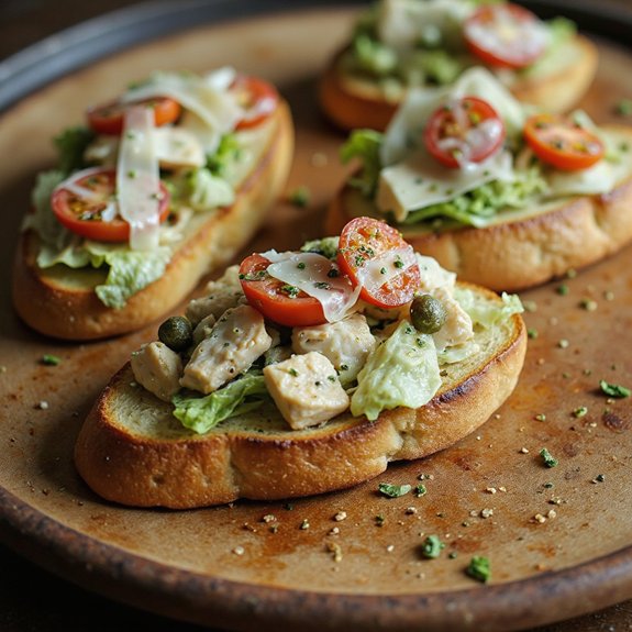 grilled chicken caesar bruschetta