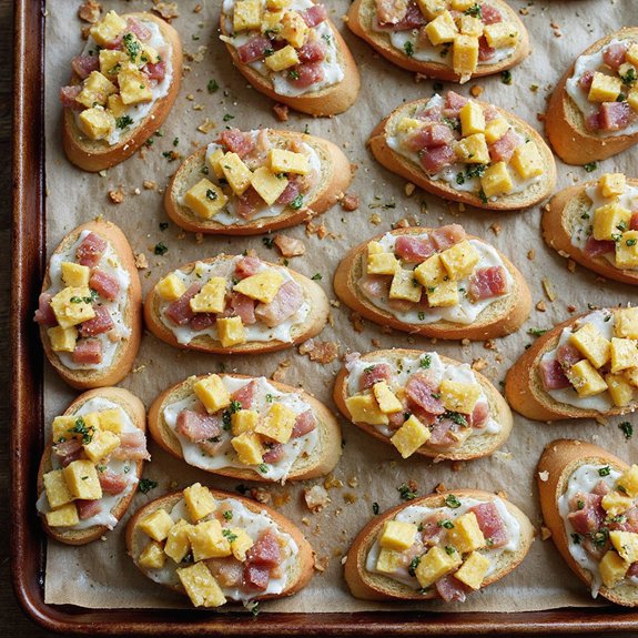 ham pineapple bruschetta appetizer