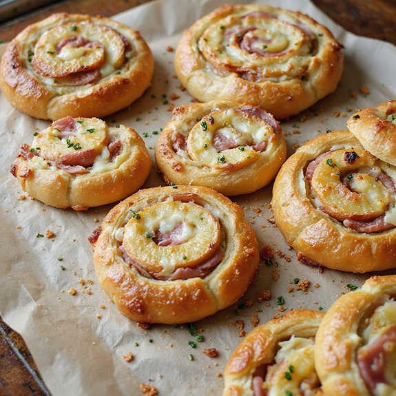ham pineapple pinwheel appetizers