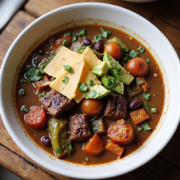 hearty black bean steak chili