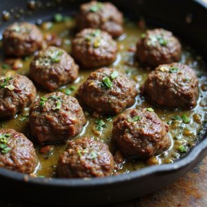 mini garlic butter steak meatballs
