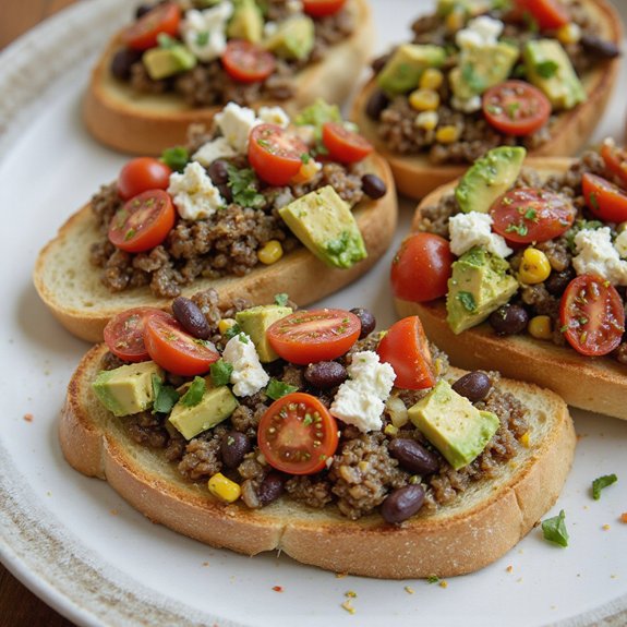 quinoa black bean bruschetta