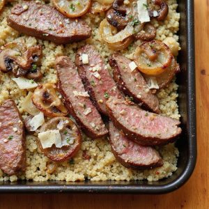quinoa mushroom garlic steak