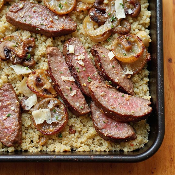 quinoa mushroom garlic steak
