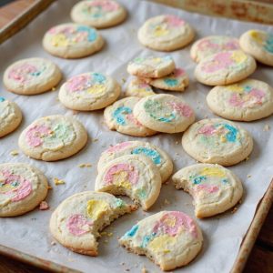 rainbow marble cheesecake cookies
