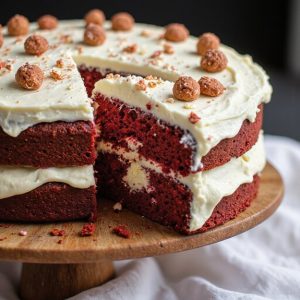 red velvet cake with cheesecake