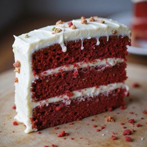 red velvet cake with pastry cream