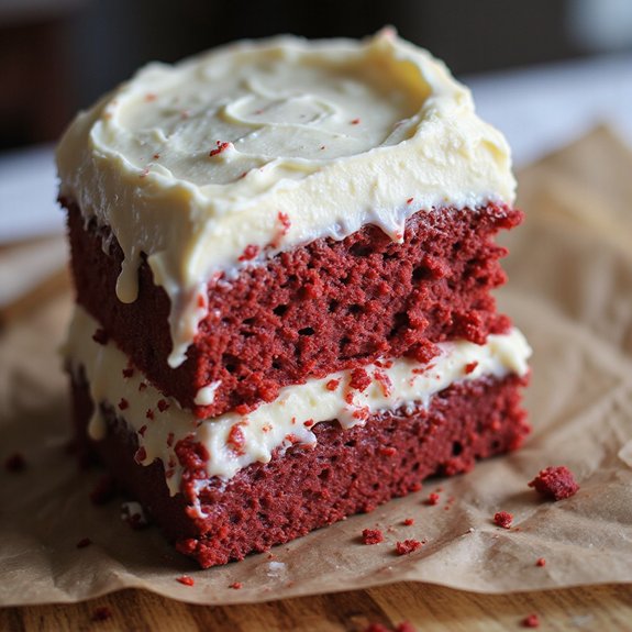 red velvet creamy cheesecake cake