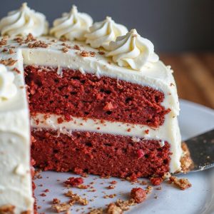 red velvet layered cheesecake cake