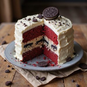 red velvet oreo cookie cake