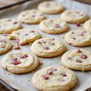 rhubarb flavored buttery shortbread