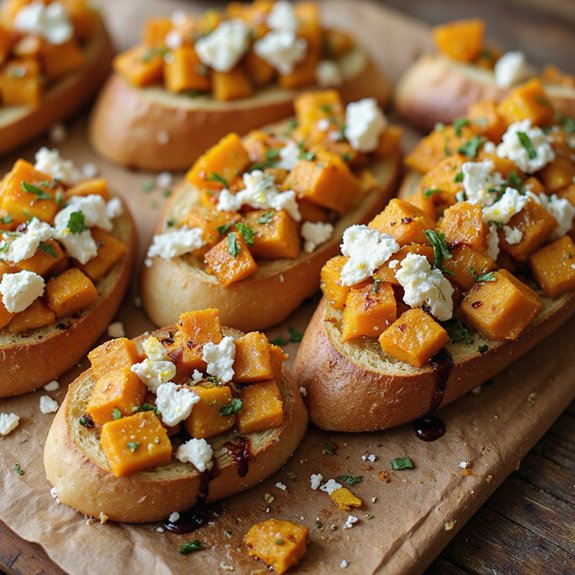 roasted butternut squash bruschetta