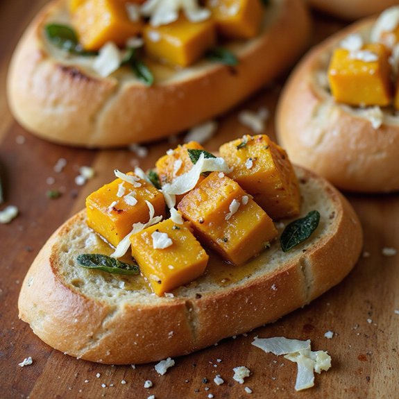 roasted butternut squash bruschetta