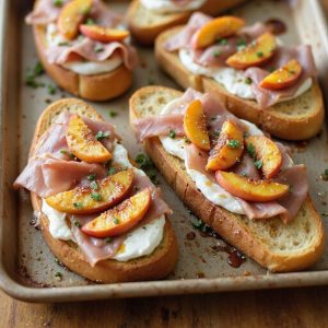 savory ham with peaches