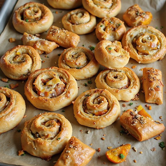 savory roasted squash pastry pinwheels