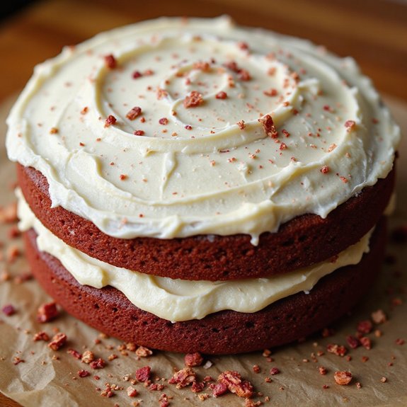 small rich red cake