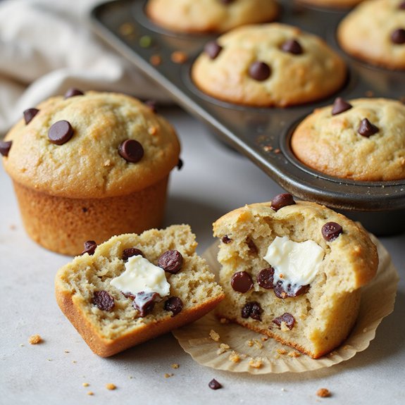 soft cheesecake filled chocolate muffins