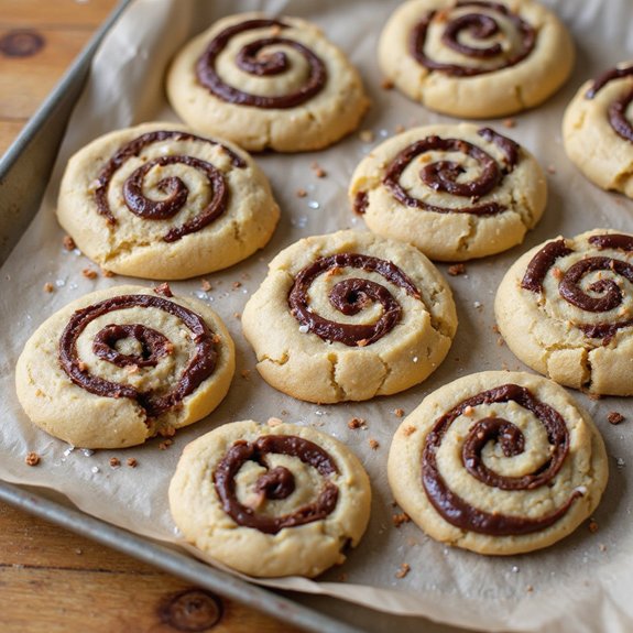 soft mocha fudge pinwheel cookies