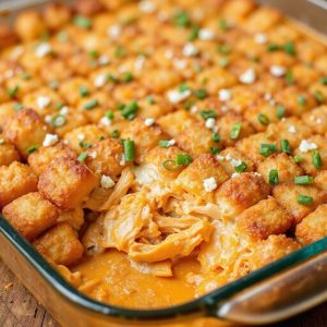 spicy buffalo tater tot casserole