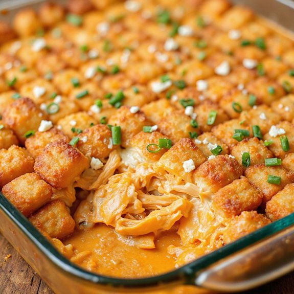 spicy buffalo tater tot casserole
