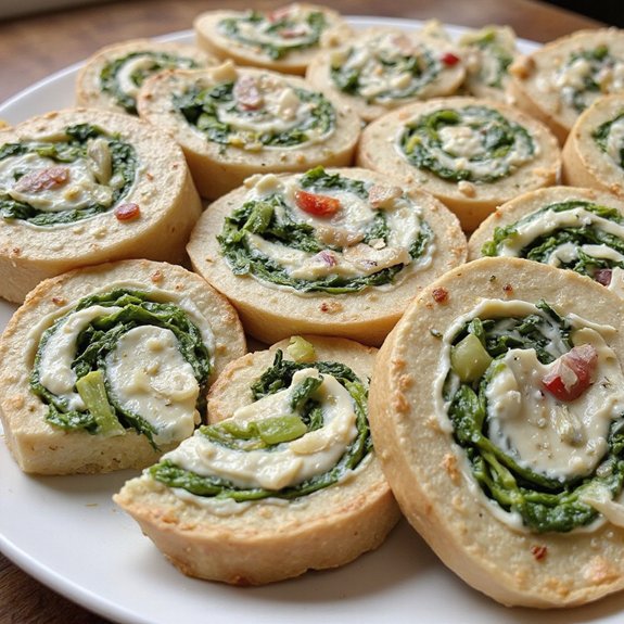 spinach tortilla veggie pinwheels