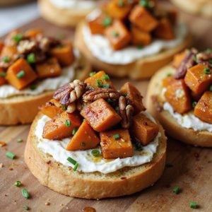 sweet potato goat cheese bruschetta