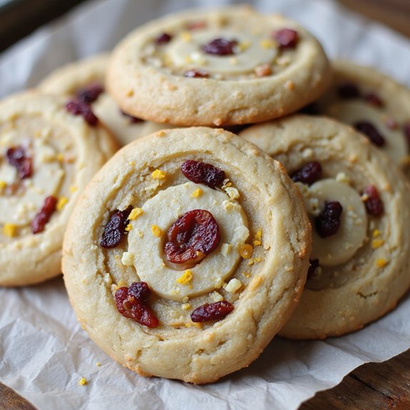 white chocolate cranberry pinwheels