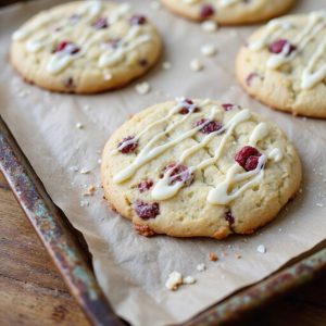 white chocolate raspberry shortbread cookies