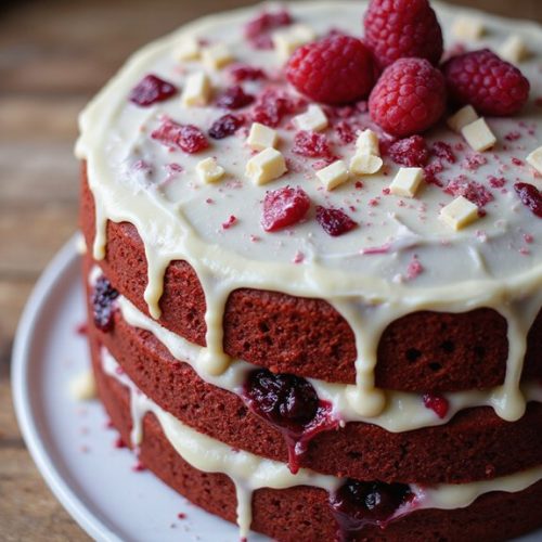 Red Velvet Cake With Raspberry White Chocolate Raspberry Swirl Red Velvet Cake - Somonday