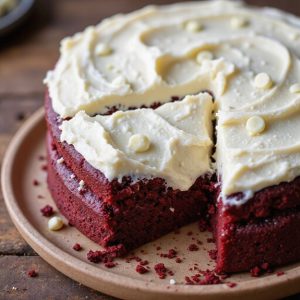 white chocolate red velvet cake