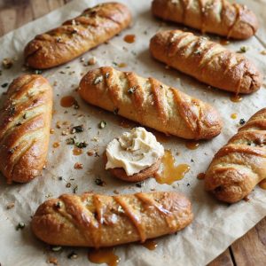 Coffee Caramel Drizzle Eclairs