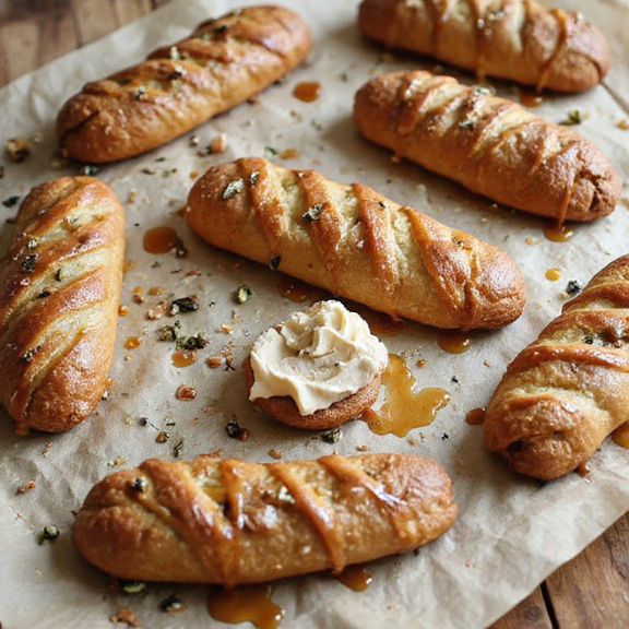 Coffee Caramel Drizzle Eclairs