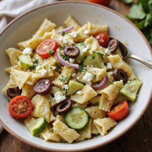 bright lemony chilled pasta salad