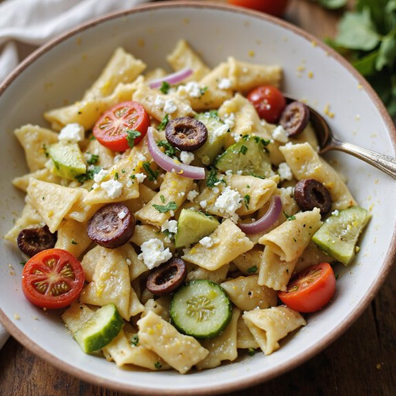 bright lemony chilled pasta salad