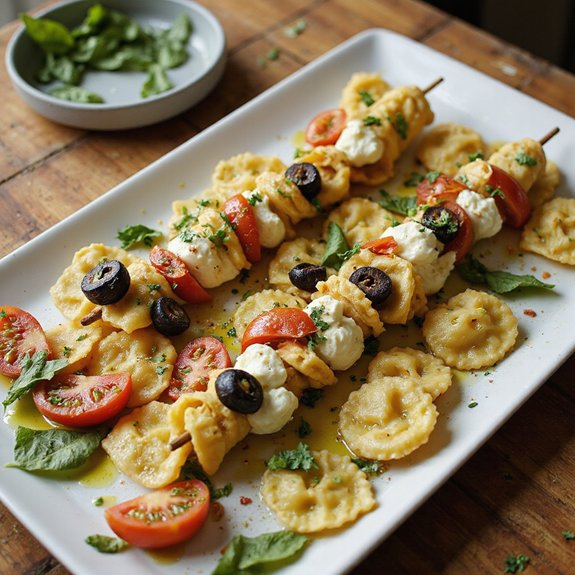 cheesy pasta on sticks