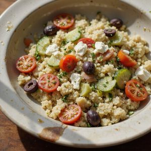 chilled quinoa and vegetables