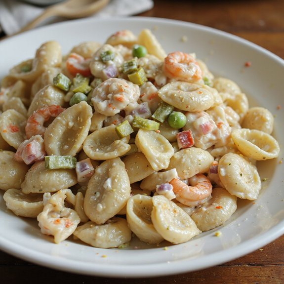 chilled seafood pasta salad