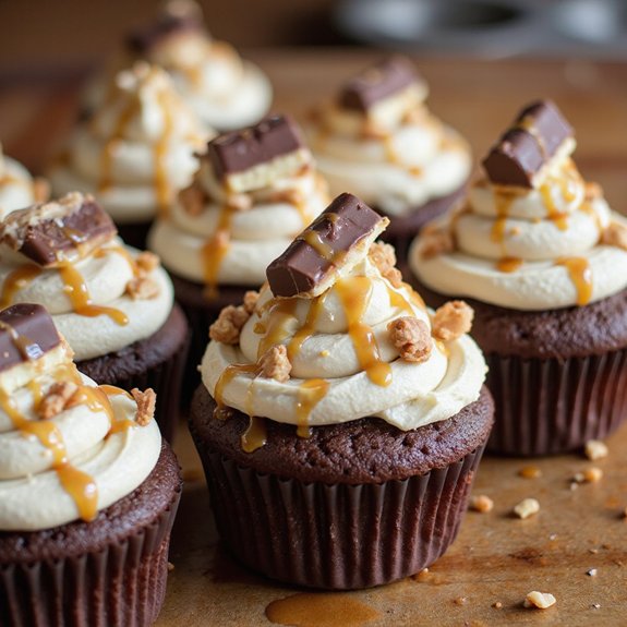 chocolate caramel peanut cupcakes