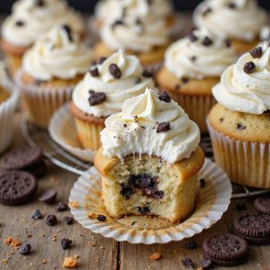 chocolate cookie filled cupcakes