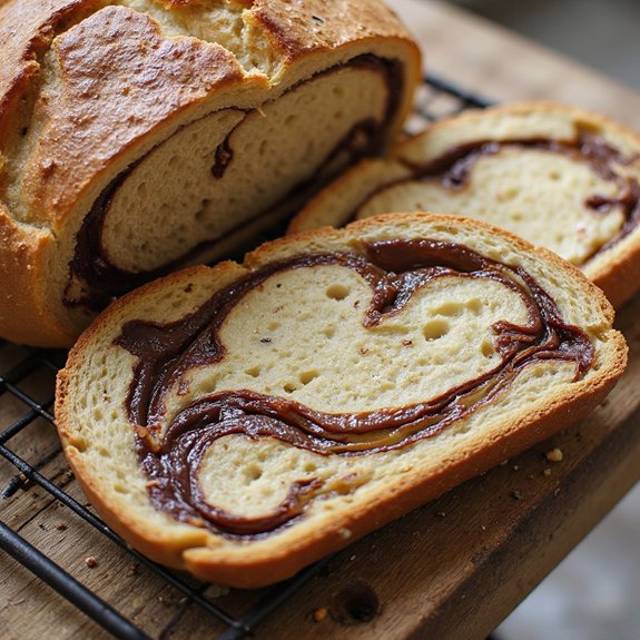 chocolate hazelnut sourdough loaf