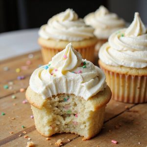 colorful dairy free sprinkle cupcakes