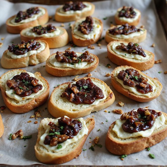 creamy baked brie crostini