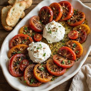 creamy burrata with tomatoes