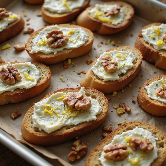 creamy goat cheese crostini