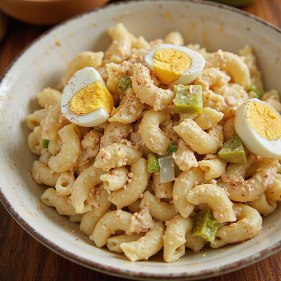 creamy macaroni salad with egg