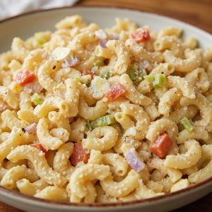 creamy macaroni salad with egg