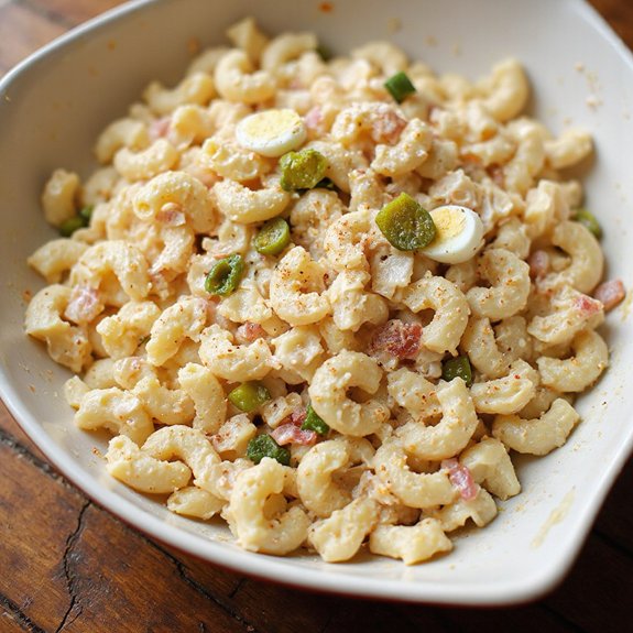 creamy tangy colorful macaroni salad