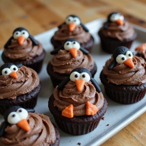 cute penguin shaped cupcake treats