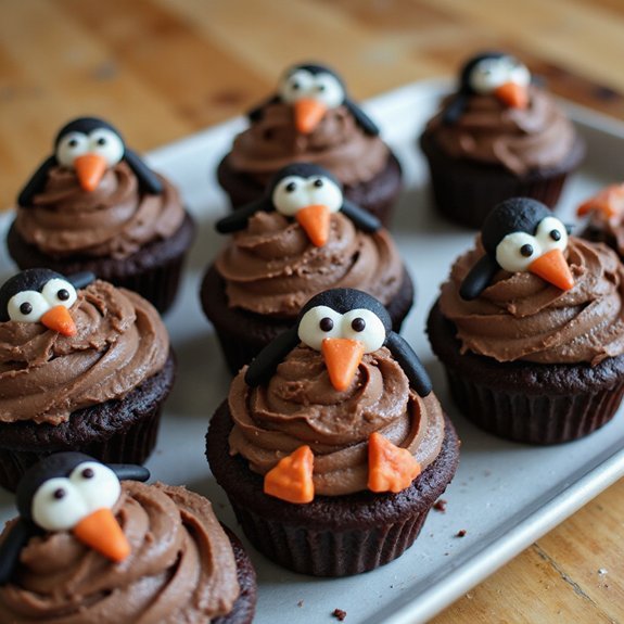cute penguin shaped cupcake treats