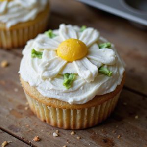 decorated cupcakes with daisies